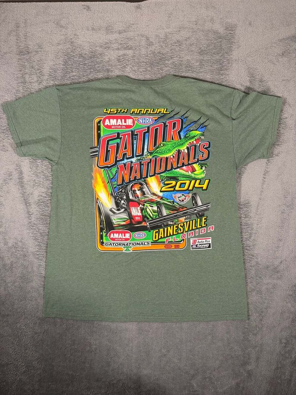 NHRA Gatornationals 2014 T-Shirt Green Large